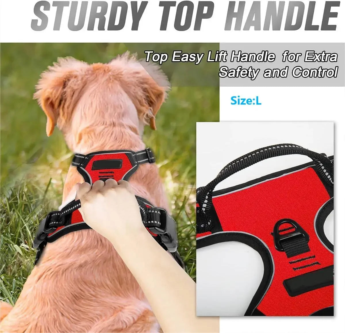 Heavy Duty Reflective Easy Control Handle for Large Dog Walking