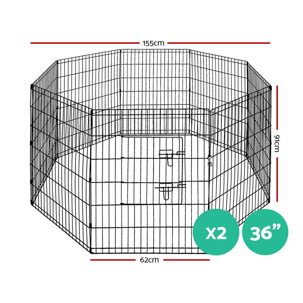 i.Pet 2x36" 8 Panel Dog Playpen