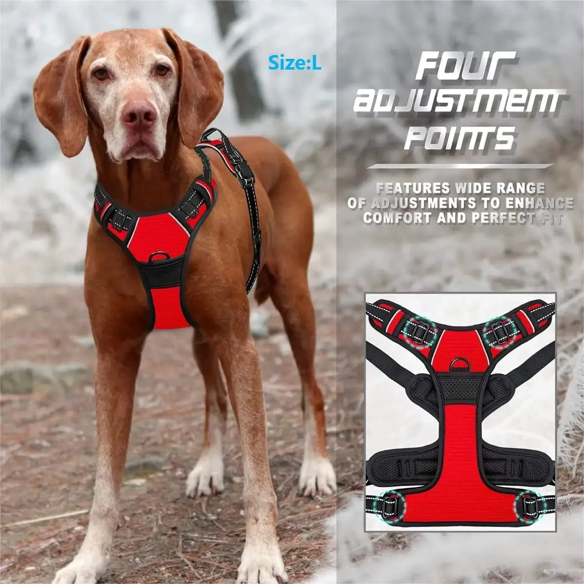 Heavy Duty Reflective Easy Control Handle for Large Dog Walking