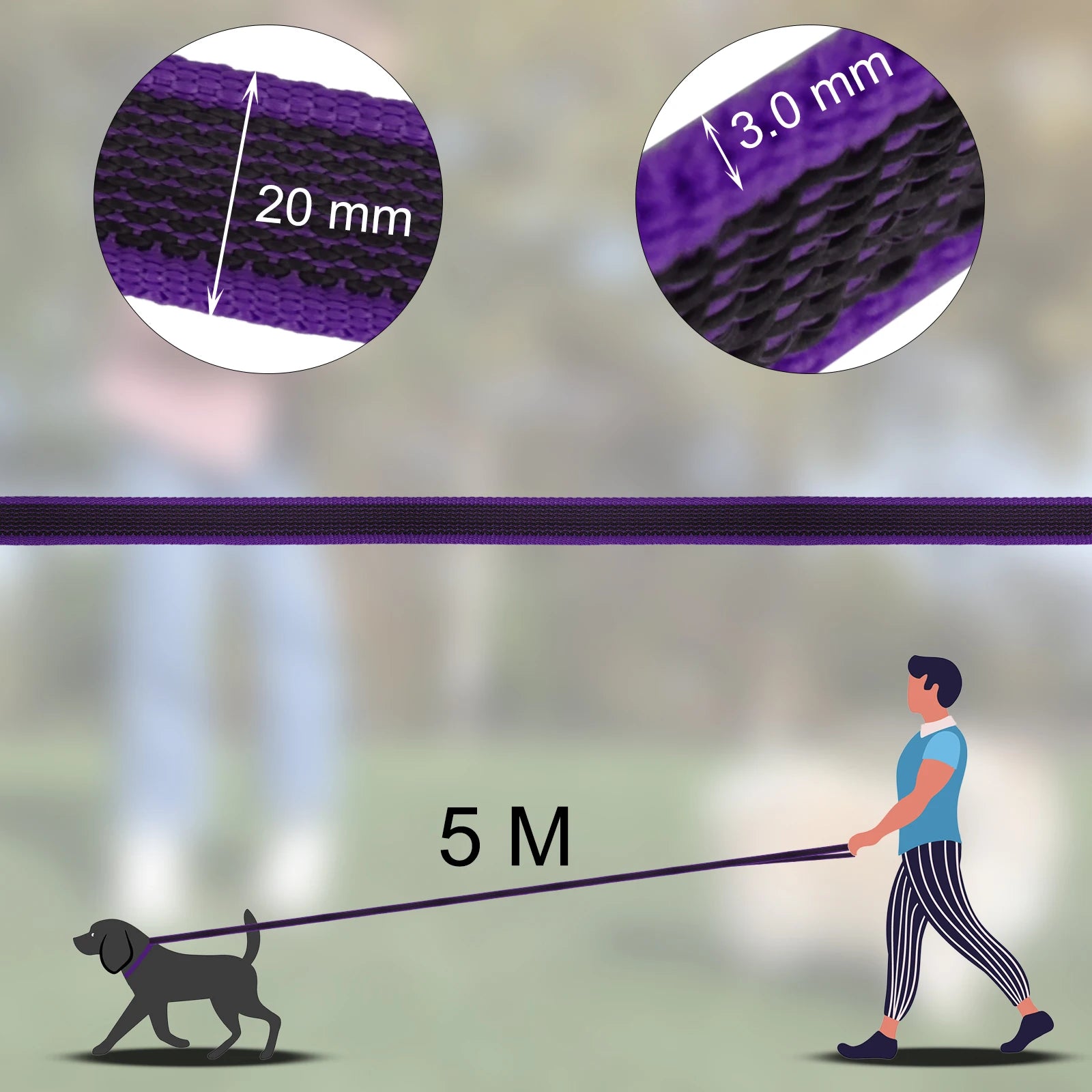 Dog Leash Latex Silk