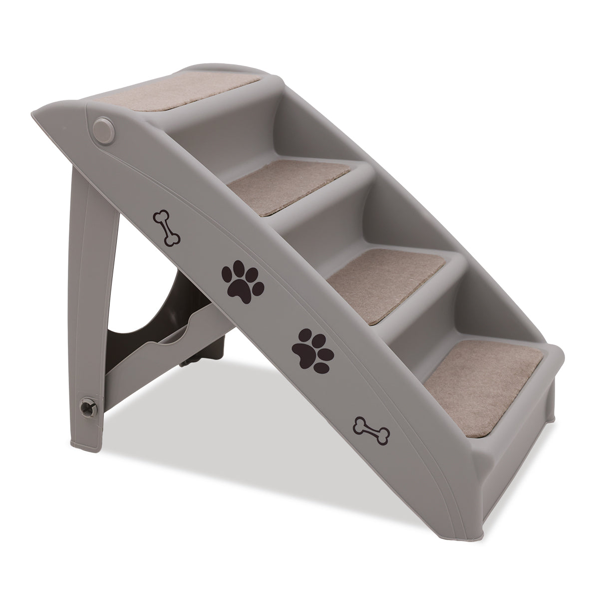 Furtastic Foldable Pet Stairs in Grey - 50cm