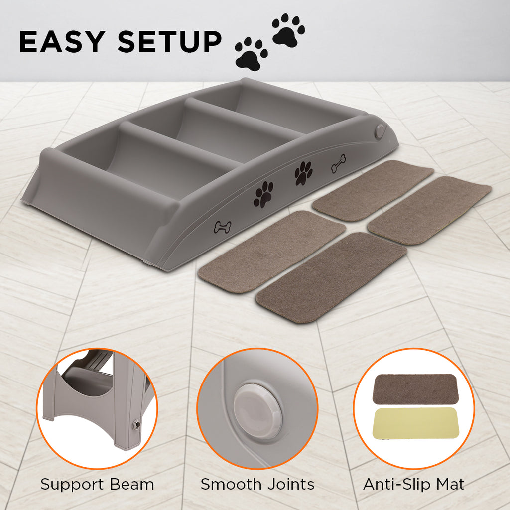 Furtastic Foldable Pet Stairs in Grey - 50cm