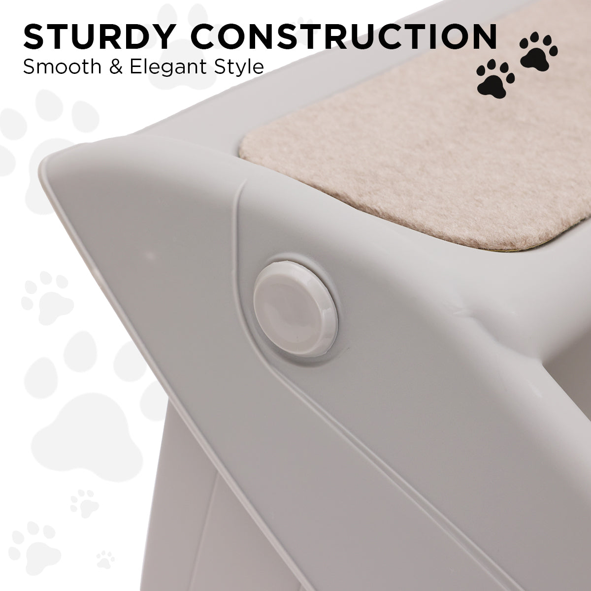 Furtastic Foldable Pet Stairs in Grey - 50cm