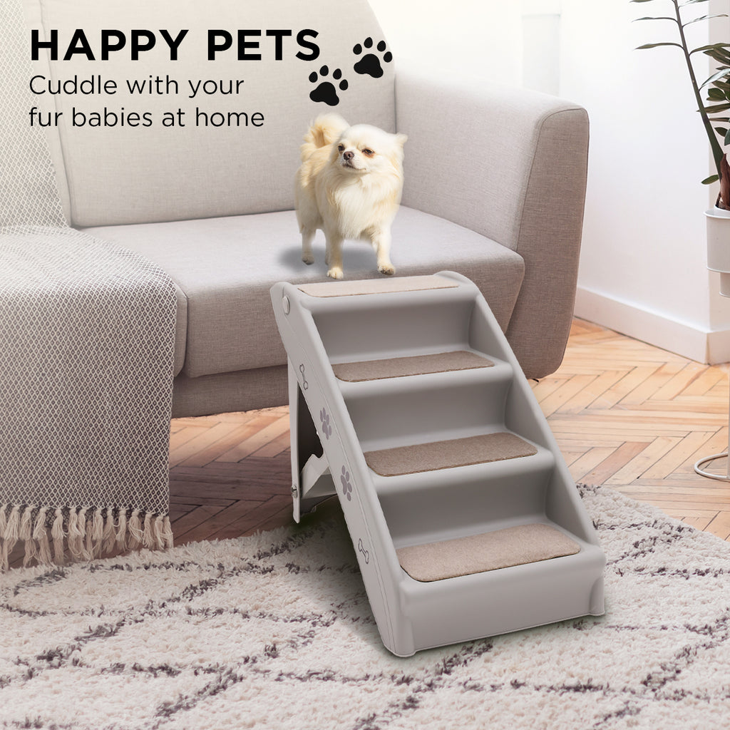 Furtastic Foldable Pet Stairs in Grey - 50cm